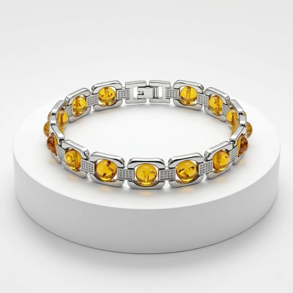 Rupastha Premium Citrine Luxury Link Bracelet