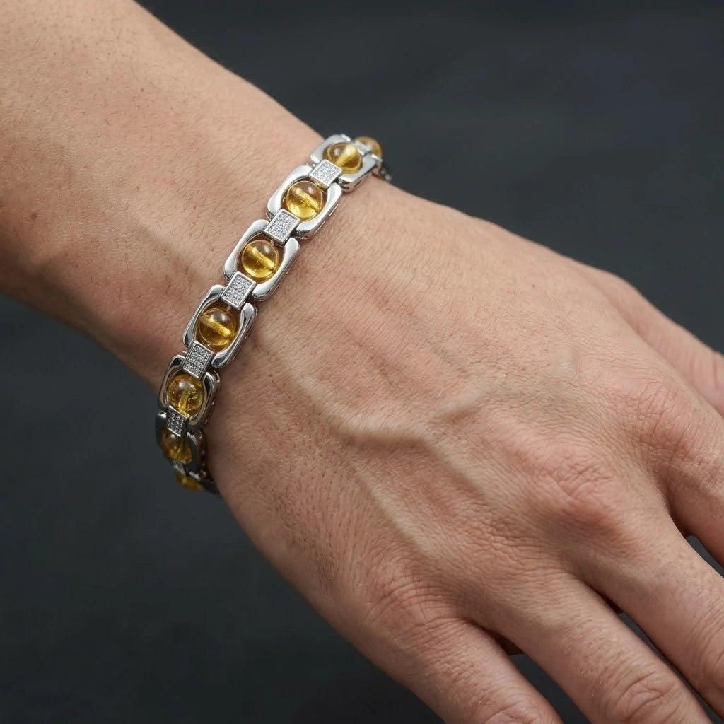 Rupastha Premium Citrine Luxury Link Bracelet