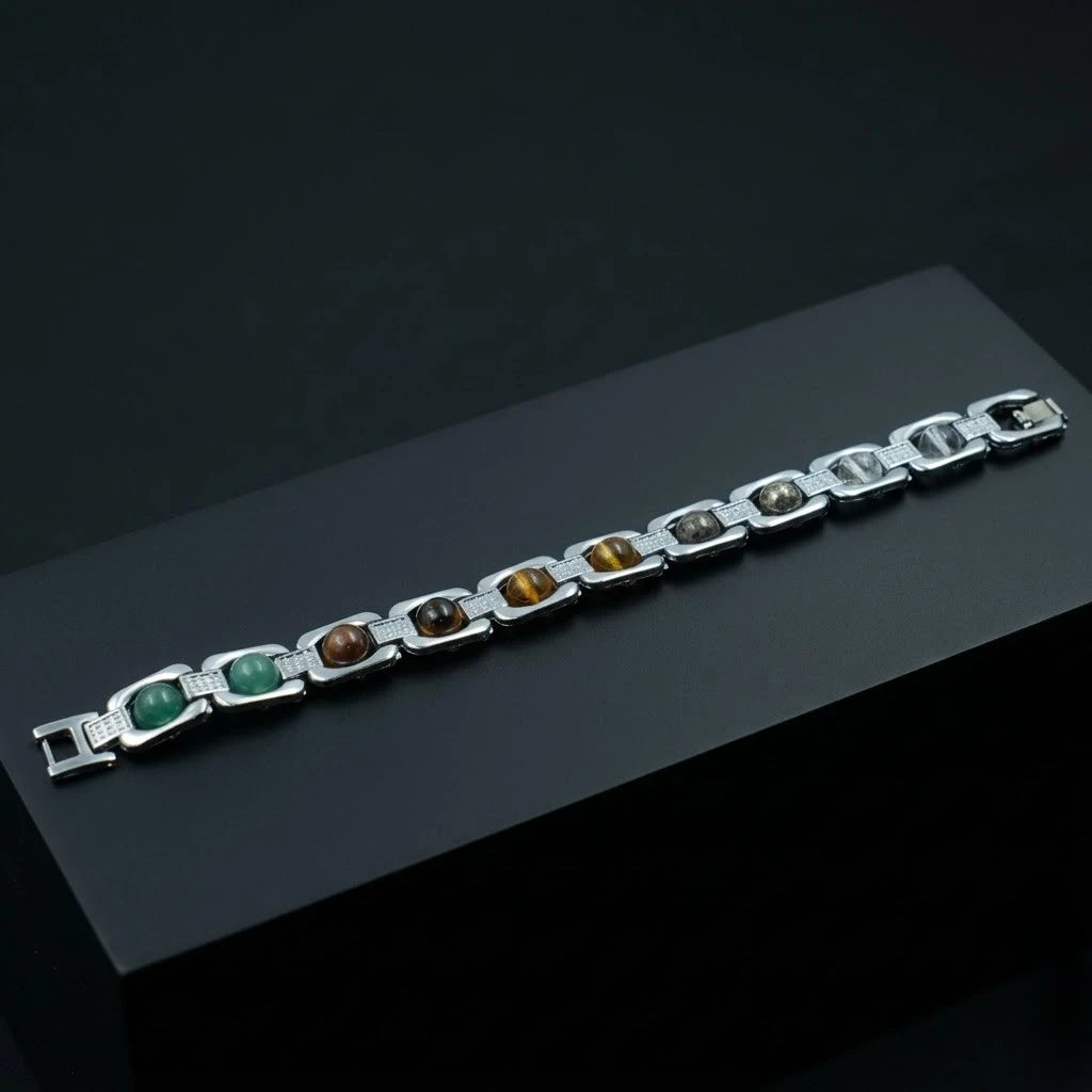 Rupastha Premium Multi-Stone Luxury Link Bracelet