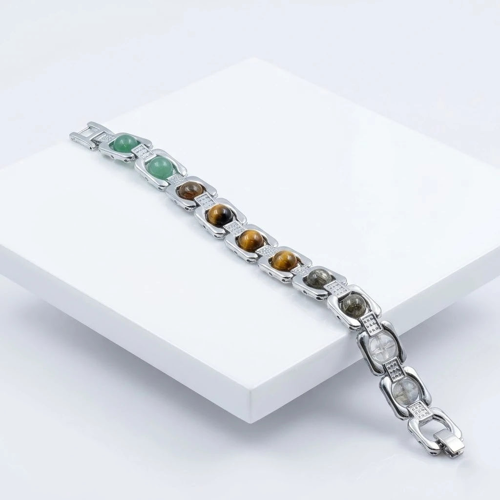 Rupastha Premium Multi-Stone Luxury Link Bracelet