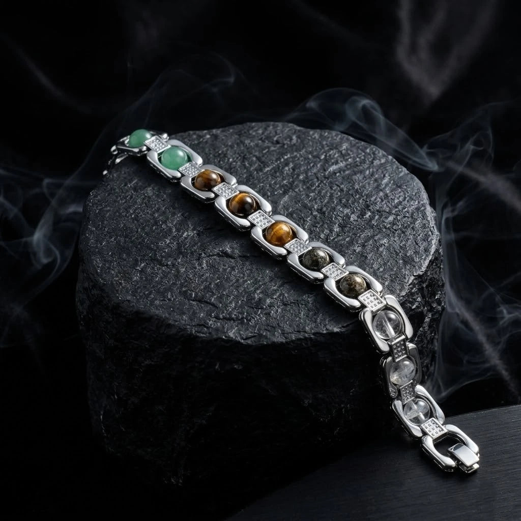 Rupastha Premium Multi-Stone Luxury Link Bracelet