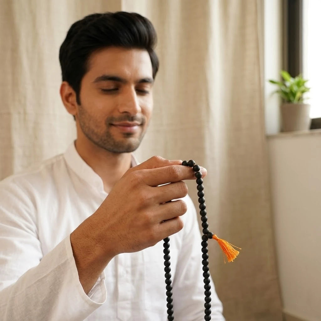 Rupastha Premium Original Black Obsidian Mala