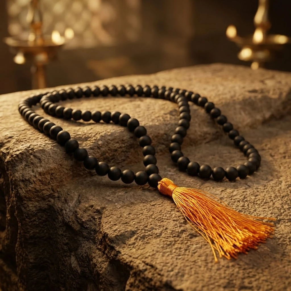 Rupastha Premium Original Black Obsidian Mala