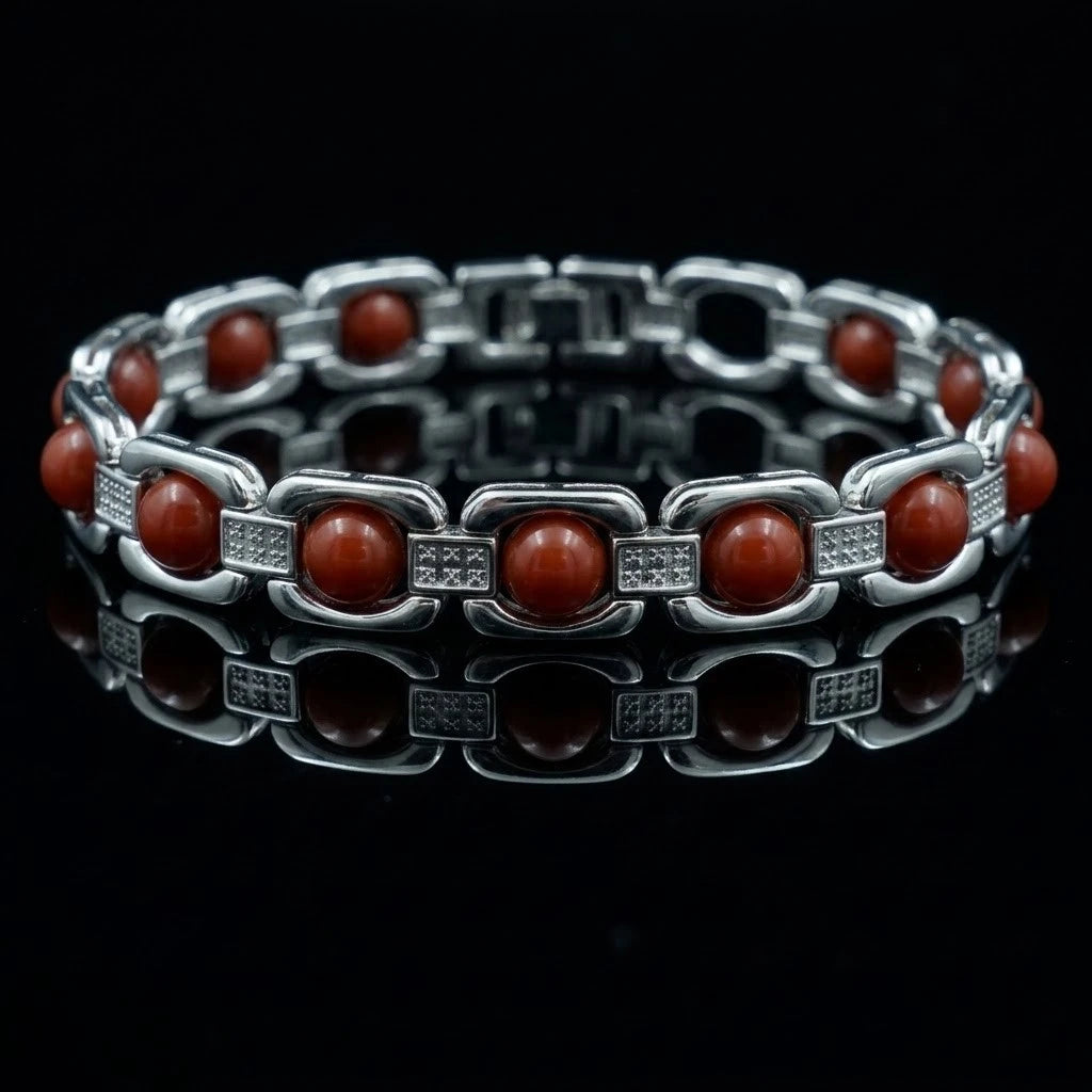 Rupastha Premium Red Jasper Luxury Link Bracelet
