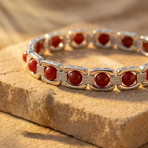 Rupastha Premium Red Jasper Luxury Link Bracelet