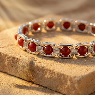 Rupastha Premium Red Jasper Luxury Link Bracelet