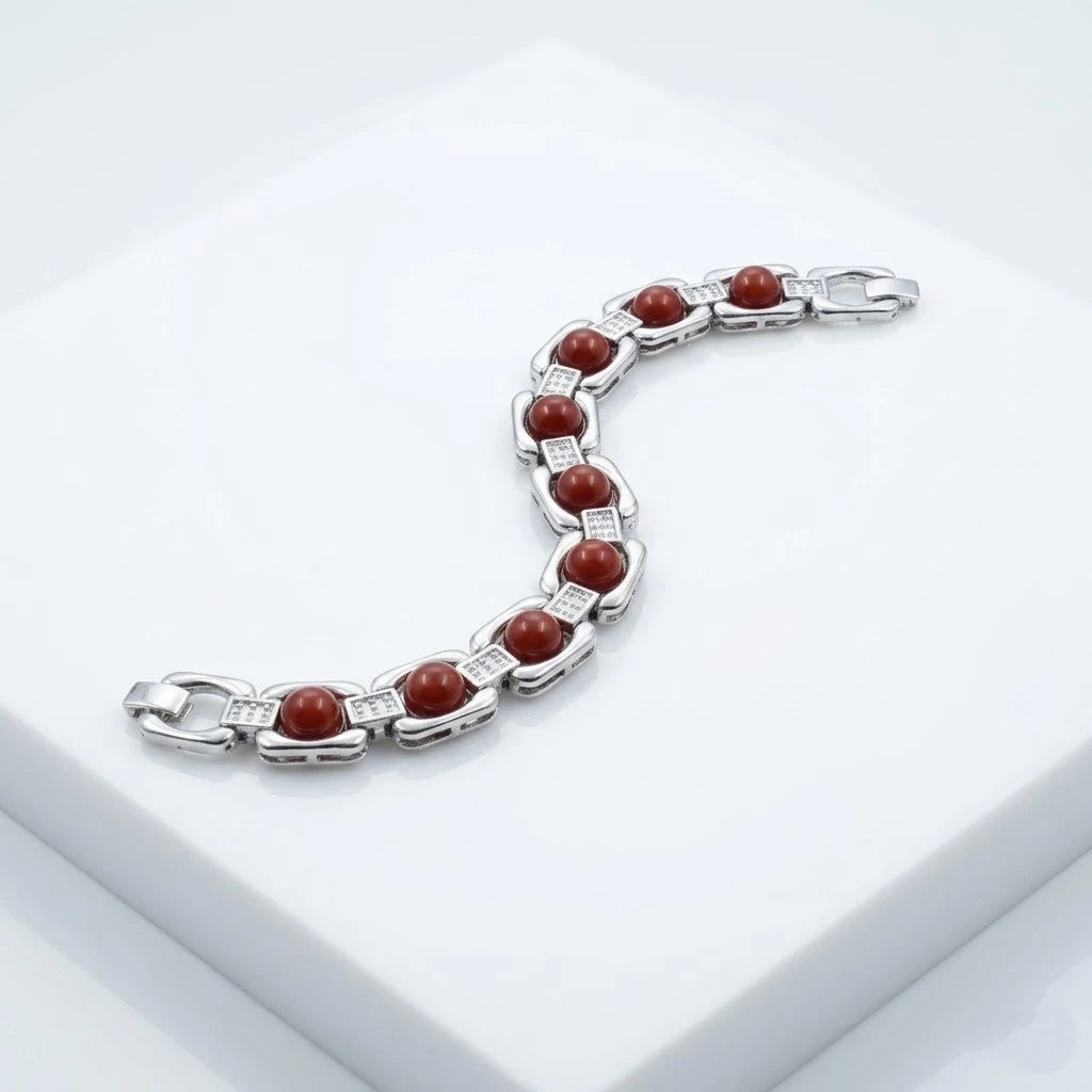 Rupastha Premium Red Jasper Luxury Link Bracelet