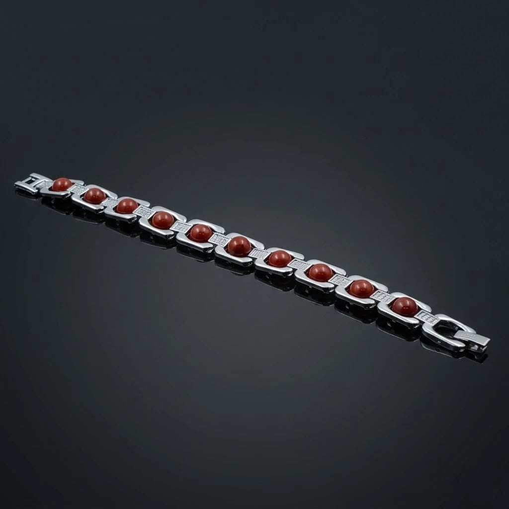 Rupastha Premium Red Jasper Luxury Link Bracelet