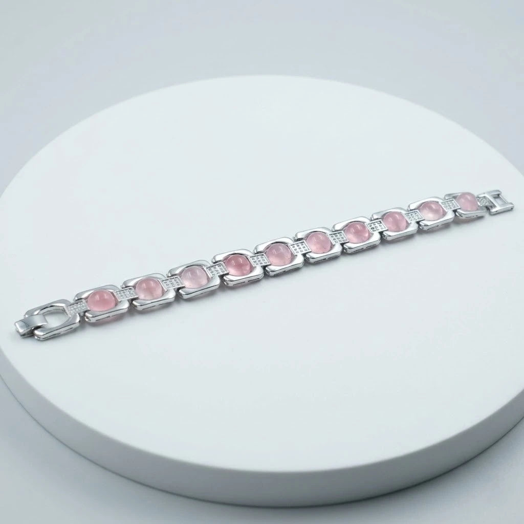 Rupastha Premium Rose Quartz Luxury Link Bracelet