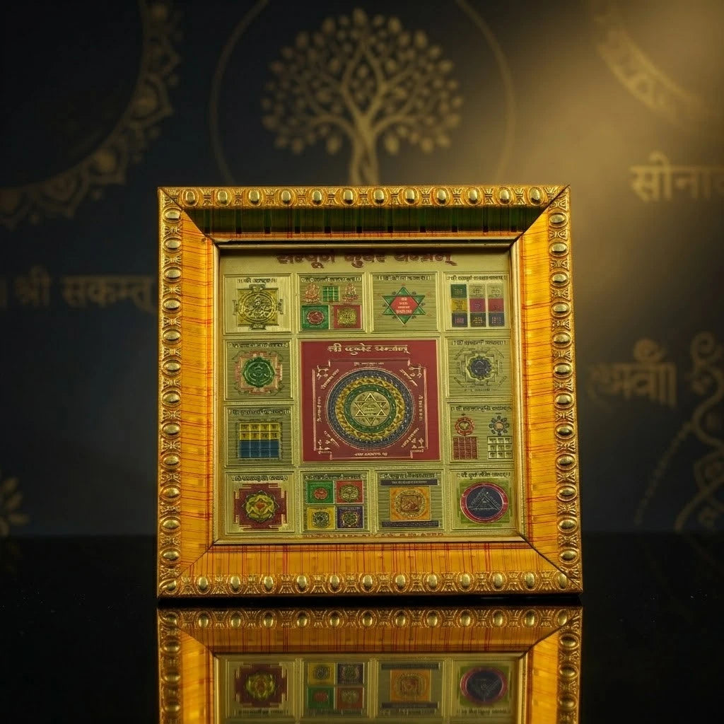Rupastha Premium Sampoorna Kuber Yantra Gold Frame