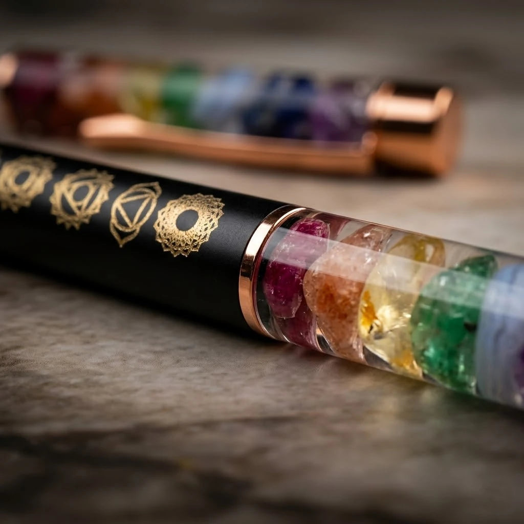 Rupastha Rose Gold 7 Chakra Crystal Pen