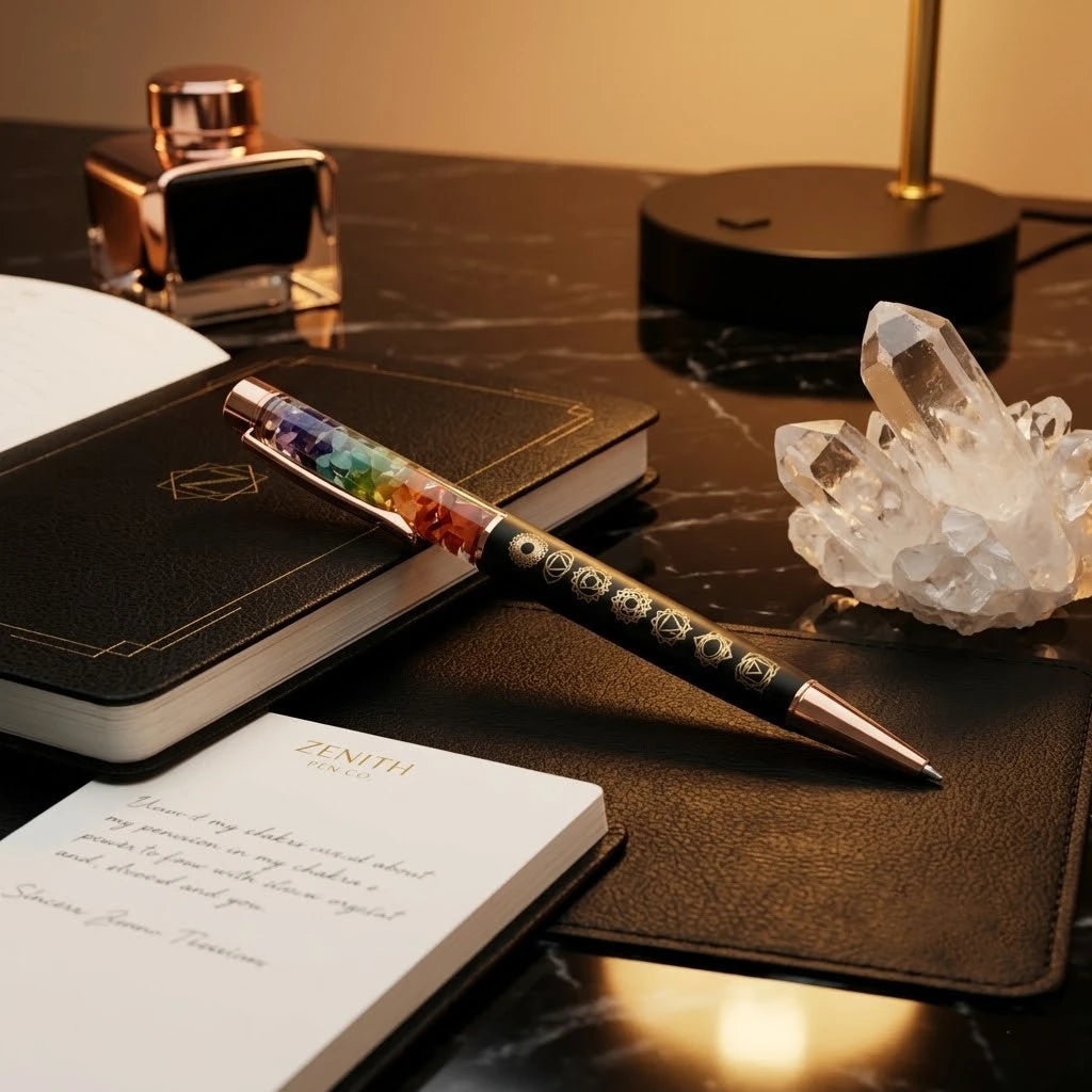 Rupastha Rose Gold 7 Chakra Crystal Pen
