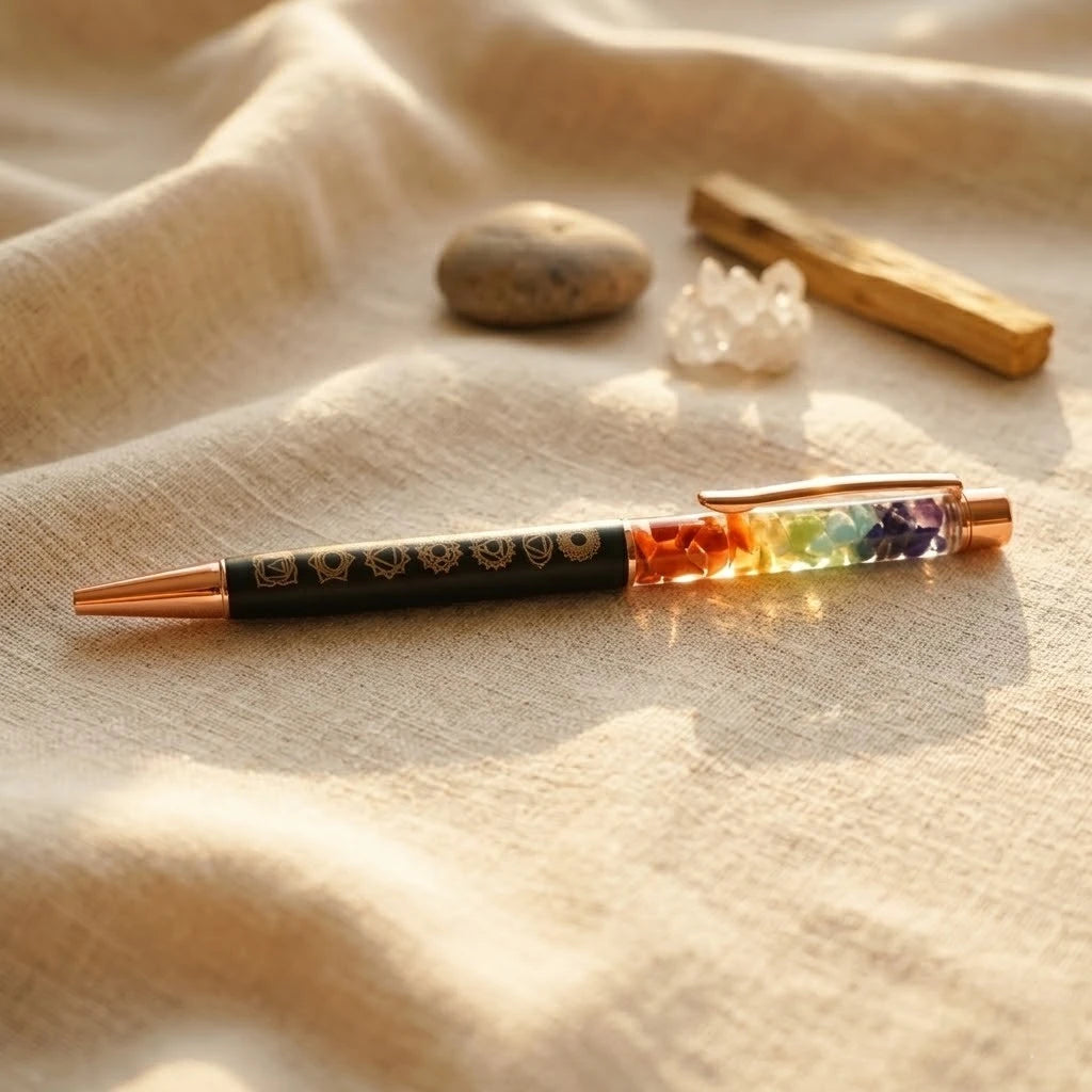 Rupastha Rose Gold 7 Chakra Crystal Pen