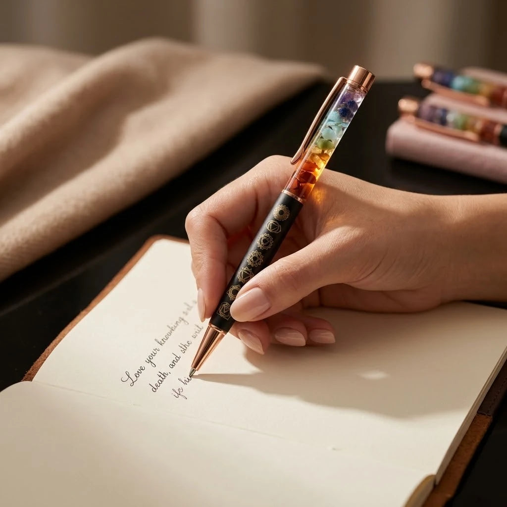 Rupastha Rose Gold 7 Chakra Crystal Pen