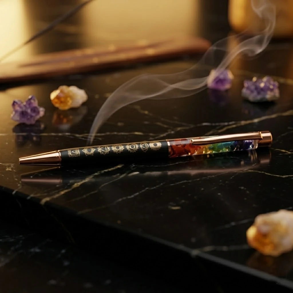 Rupastha Rose Gold 7 Chakra Crystal Pen