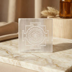 Rupastha Selenite Shree Yantra Charging Plate