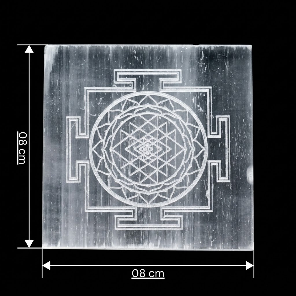 Rupastha Selenite Shree Yantra Charging Plate
