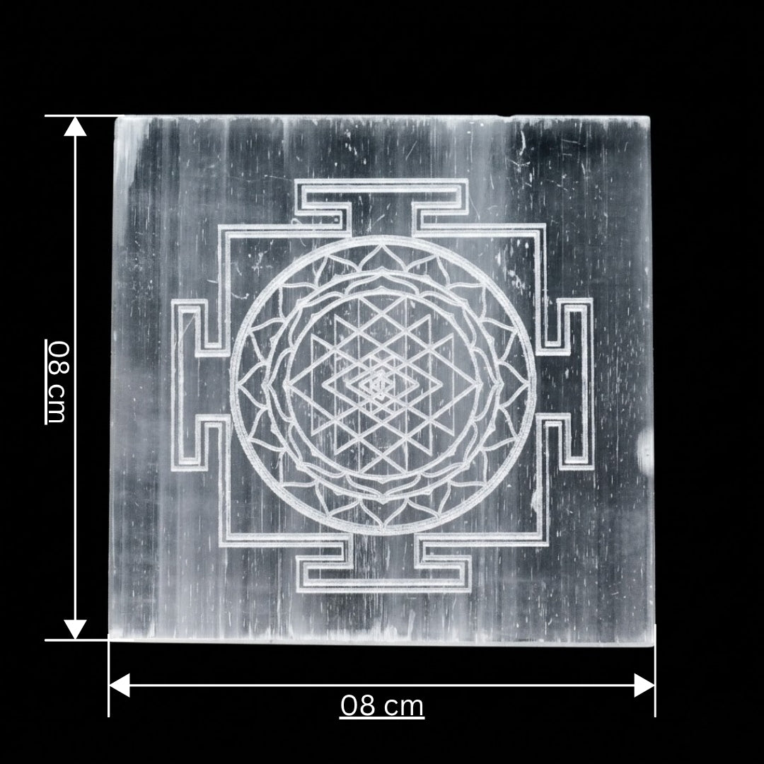 Rupastha Selenite Shree Yantra Charging Plate