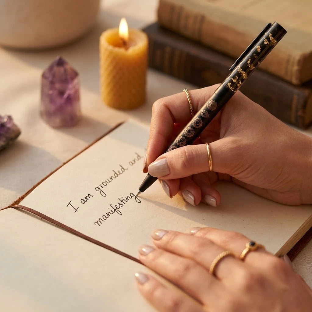 Rupastha Stealth Black Pyrite Crystal Pen