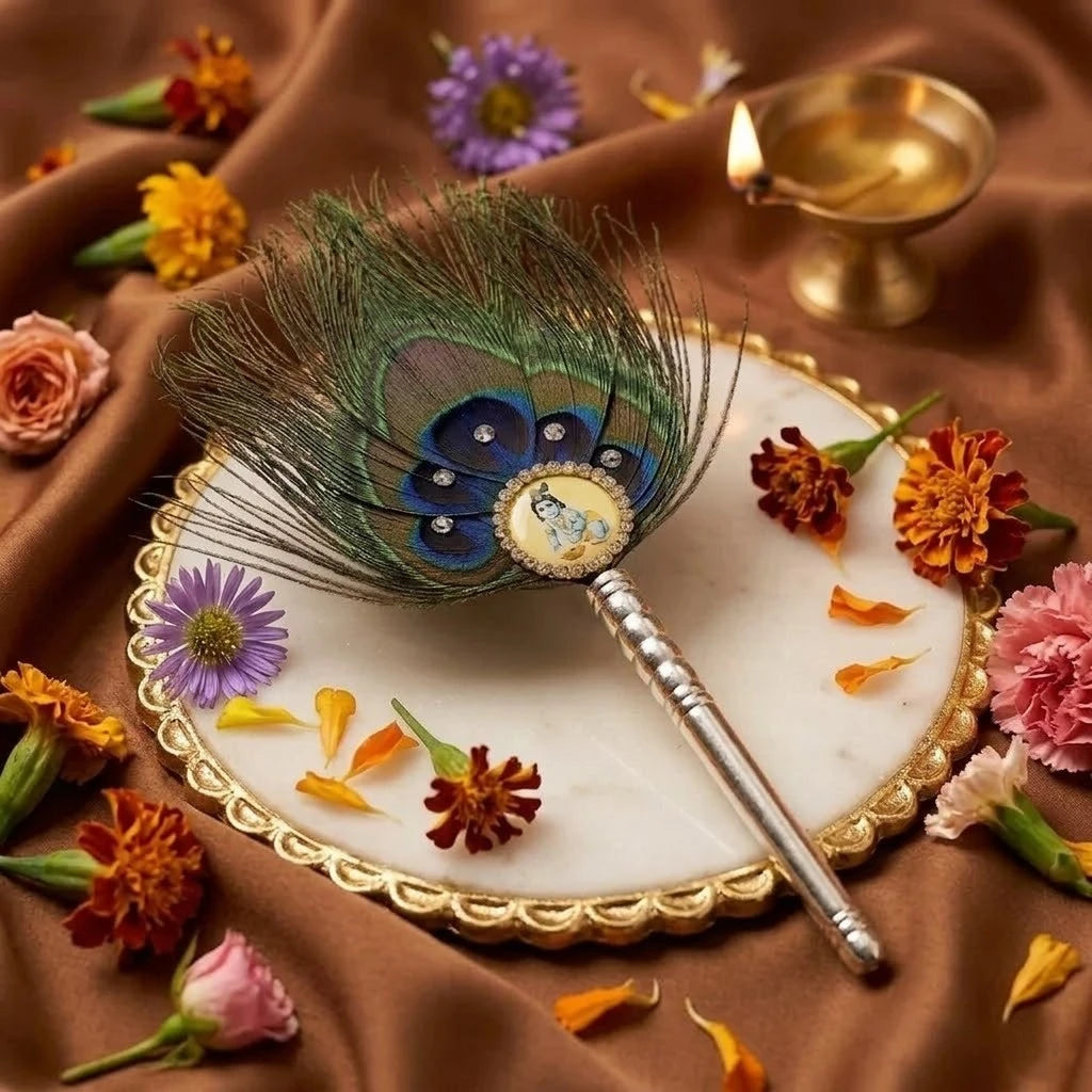 Shree Bal Krishna Morpankh Silver Handle