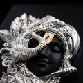 Silver-Plated Shrinathji / Lord Krishna Car Frame & Desk Artifact