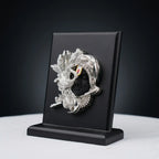 Silver-Plated Shrinathji / Lord Krishna Car Frame & Desk Artifact