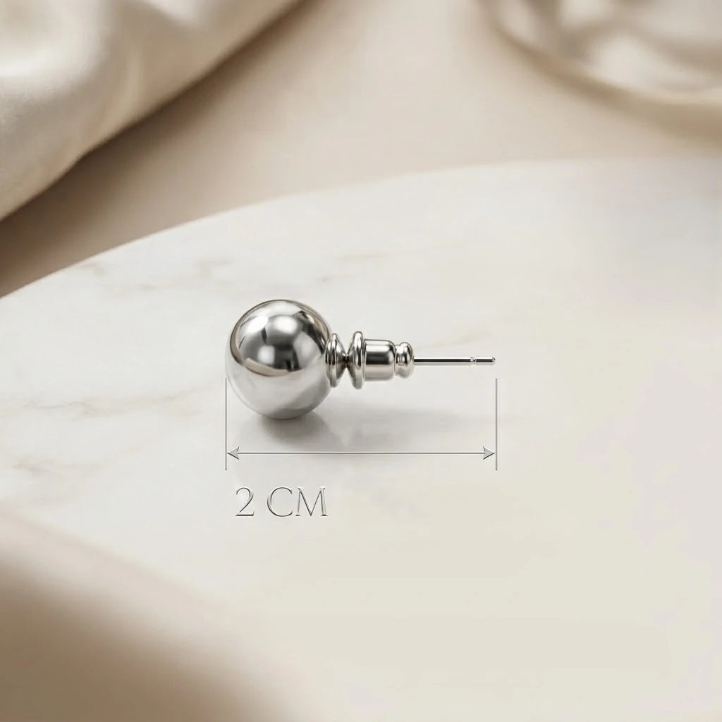 Silver Grey Pearl Stud Earrings for Women