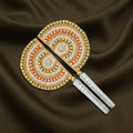 Silver Traditional Yellow Designer CZ Stone Morpankh
